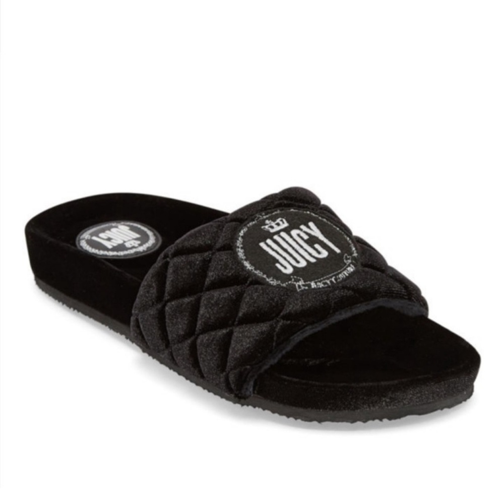 Juicy Couture Women's Black Slipper Slides Size 8.5